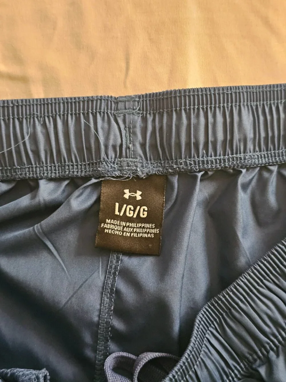 Under Armour Mens Woven Training Shorts Large Dark Teal Blue Gray Athletic Gym